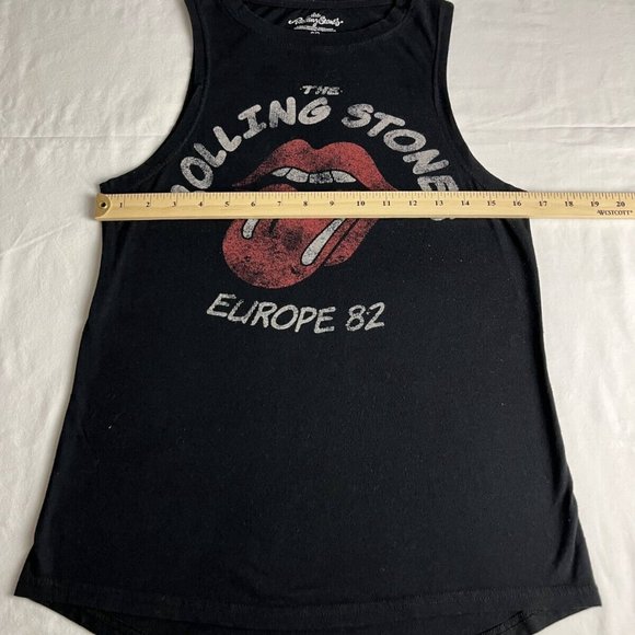 The Rolling Stones Tank Top Women's Size S Black Cotton Blend Europe 82 Graphic - Picture 4 of 7